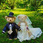 泰迪熊风霖系列压床娃娃结婚正版玩偶婚礼小众毛绒玩具手工情侣熊