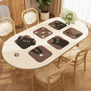 卡通椭圆形餐桌垫pvc桌布防水防油隔热耐高温台面保护垫茶几垫子