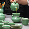 空山新雨龙泉青瓷整套盖碗功夫，茶具套装陶瓷茶具盒可做logo