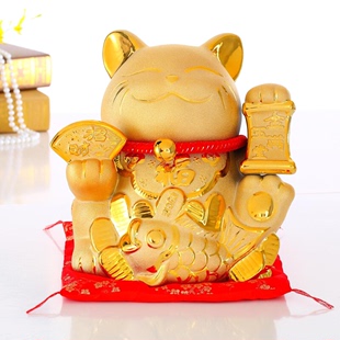 金色招财猫摆件特大号陶瓷大气，摇手发财猫存钱罐，开业装饰创意礼物