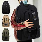 耐磨帆布大容量双肩包旅行(包旅行)背包时尚潮，男女中大学生书包行李包