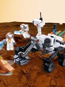 快乐小鲁班积木太空，探索火星探测车模型，拼装积木儿童益智玩具6岁