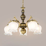 吊灯客厅灯欧式复古创意美式古铜色卧室吸顶灯玻璃灯具艺术装饰灯