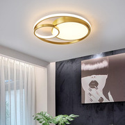 轻奢卧室吸顶灯现代简约客厅餐厅灯北欧圆形创意个性led灯具全铜