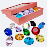 儿童宝石水晶钻石玩具女孩七彩爱心水晶石宝箱玻璃宝石玩具女童