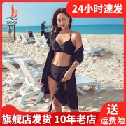 三奇裙式比基尼聚拢泳衣，三件套温泉泳装游泳衣，性感女比基尼21027