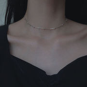 925纯银圆珠项链小众设计感ins潮简约颈链女短款锁骨气质网红饰品