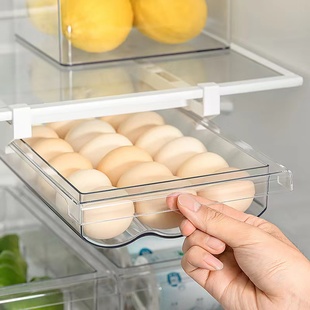 冰箱收纳盒抽屉式整理内部悬挂式保鲜冷冻鸡蛋盒厨房架托收纳神器