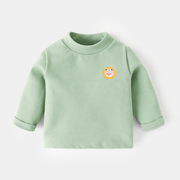 婴儿德绒高领打底衫长袖T恤0-3岁冬装男童加绒保暖小童女宝宝上衣