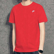 耐克红色短袖男女款本命年高考中考，宽松大码休闲纯棉透气运动t恤