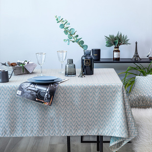 现代简约提花餐桌布长方形布艺，茶几盖布美式书桌台布可定制