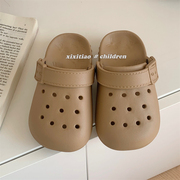 细细条 儿童洞洞鞋夏季外穿可爱男童女童宝宝沙滩鞋包头亲子凉鞋