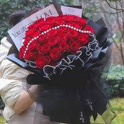 99朵红玫瑰花鲜花北京天津同城送花女友花束上海情人节33香槟玫瑰