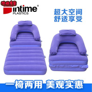 单人充气沙发床植绒充气躺椅折叠椅两用沙发床水上沙发