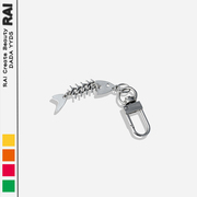 rai欧美鱼骨钥匙链书包挂饰个性，创意北欧风钥匙扣，小挂件ins风仿真