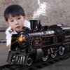 儿童电动小火车仿真高铁停车场套装汽车蒸汽轨道火车模型玩具男孩