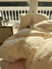 皱皱双层纱彩色波点床上四件套1.5m1.8米少女心，纯棉被套床单舒适