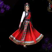 藏族服装女成人水袖舞蹈演出服装藏式大摆裙少数民族表演服饰