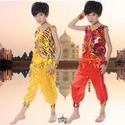男童印度舞表演服装儿童民族，舞蹈演出服幼儿新疆舞灯笼裤打鼓服装