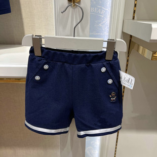 原D夏款女藏蓝色海军风短裤休闲裤TOTM222401A童装