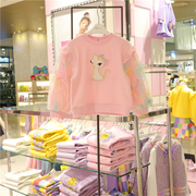 frenchcat法猫韩国童装春女童，卫衣网纱拼接长袖粉色t恤