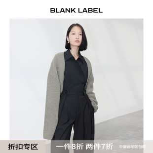 BLANK LABEL极简高级100%羊毛披肩毛衣外套开衫女针织罩衫秋冬