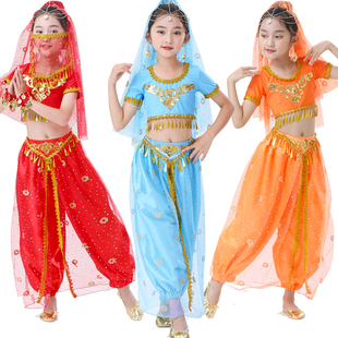 儿童印度舞服装女童肚皮舞茉莉，公主服装少儿，异域风情演出服表演服