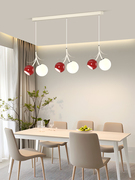 丹麦奶油风餐厅吊灯饭厅北欧现代创意3头轻奢led意大利餐桌吧台灯