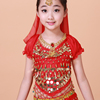 儿童肚皮舞服装上衣少儿印度舞，演出上装女童舞蹈雪纺短袖茉莉公主