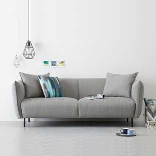 北欧风格麻布沙发小户型极简现代简约双人三人位客厅组合布艺沙发