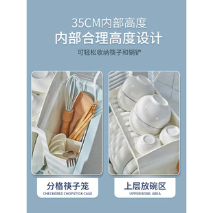 碗筷碗柜晾碗架沥水架塑料，放碗碟架带盖加厚碗盘收纳盒厨房置物架