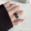 生化危机病毒标记戒指女黑色，宽版小众设计指环钛钢不掉色饰品