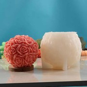 新玫瑰花球形蜡烛摆件慕斯蛋糕，装饰浪漫diy手工，香皂肥皂硅胶模具