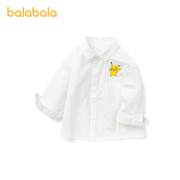 宝可梦ip巴拉巴拉童装，男童衬衫宝宝长袖，儿童纯棉上衣潮童夏装