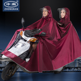 电动电瓶摩托车单人双人骑行长，款全身雨衣男女加大加厚防暴雨雨披