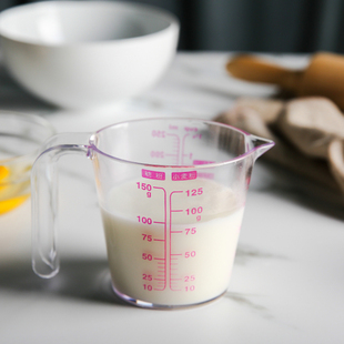量杯带刻度树脂，250ml厨房用测牛奶液体500毫升克度杯烘焙塑料玻璃