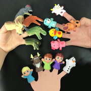 儿童手指玩偶仿真软硅胶，恐龙卡通动物宝宝，早教益智互动玩具套装