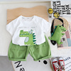 2024儿童短袖恐龙套装夏季男童中小童宝宝T恤短裤两件套韩版