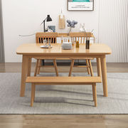 原木餐桌实木简约橡木，小户型吃饭桌，家用餐桌椅组合家具独立站