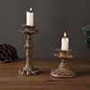 圣诞节法式古典欧式复古烛台摆件道具家用蜡烛餐桌西餐氛围装饰品