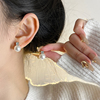 2024法式复古锆石珍珠耳环女气质轻奢高级感耳钉小众耳饰