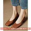 kmeizu巨软~3cm羊皮单鞋，女春方头奶奶鞋中跟ol法式复古瓢鞋高跟鞋