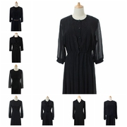 复古vintage古着孤品文艺范法式(范，法式)纯色长袖，连衣裙优雅精致小黑裙