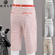 2023夏季高尔夫服装男golf男士格子短裤中裤golf球裤男裤透气