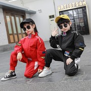 兄妹装秋季韩版休闲运动服套装男女款，宽松两件套长袖赛车服
