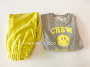 o2okids韩国款潮流儿童运动套装卫衣男女，宝宝运动装裤两件套外套