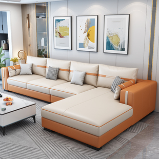 北欧羽绒科技布沙发现代简约经济型客厅家具小户型乳胶布艺沙发