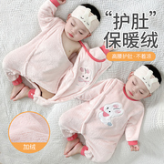 婴儿家居服秋冬季睡衣女童女宝法兰绒加厚保暖宝宝珊瑚绒连体衣服