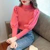 2023春秋半高领毛衣设计感小众女，修身高级感白色针织衫外套