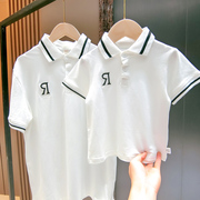 高端亲子装女童韩版POLO衫一家三口装洋气四五口母女父子T恤短袖t